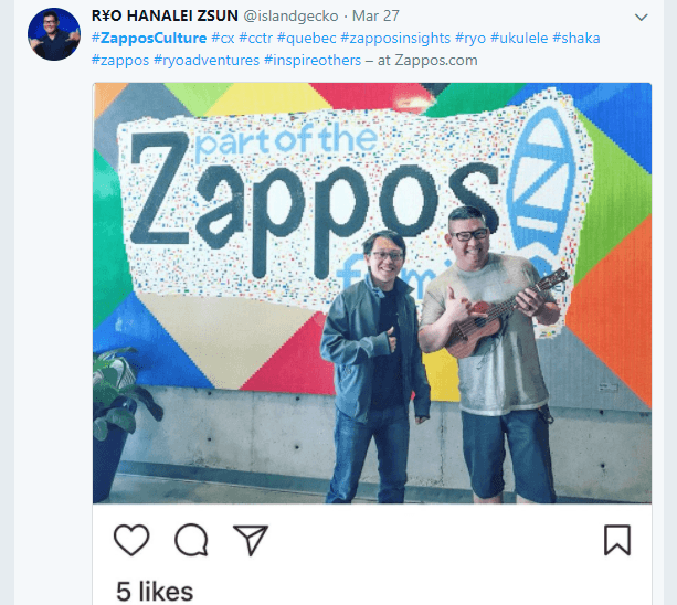Tweet from Zappos